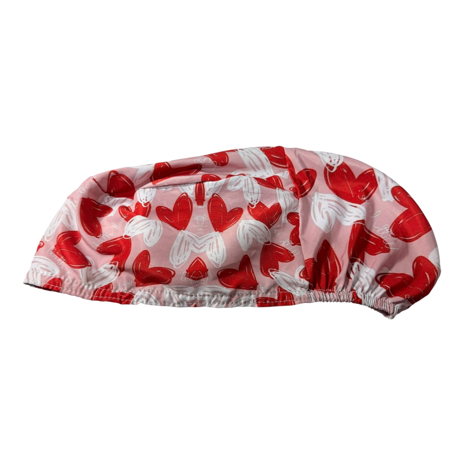 Gorro quirurgico mujer corazones rojo y blanco - Imagen 4