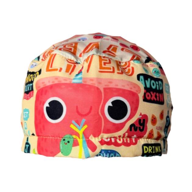 Gorro quirurgico mujer higado animado