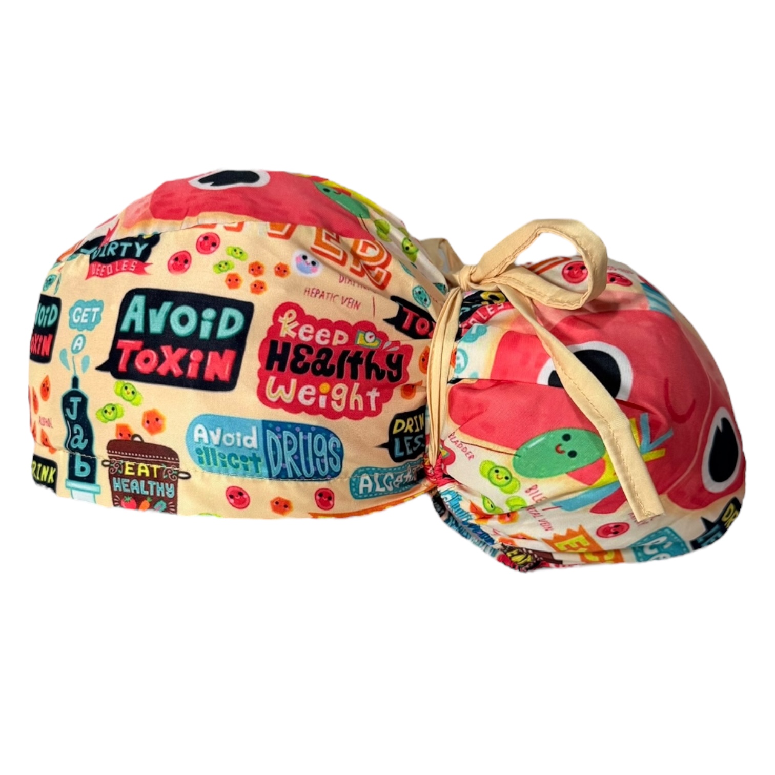 Gorro quirurgico mujer higado animado - Imagen 3