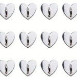 Accesorio adhesivo corazon Plateado