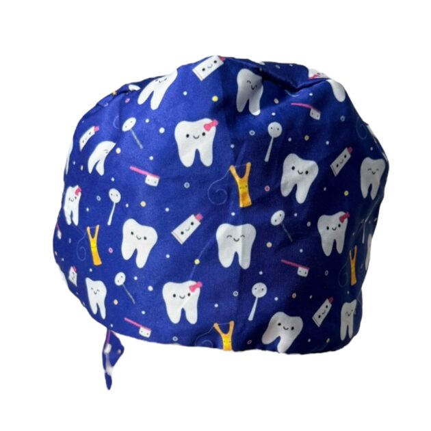 Gorro quirurgico mujer dientes azul
