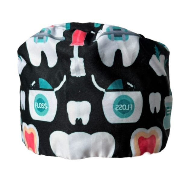 Gorro quirurgico mujer dientes negro