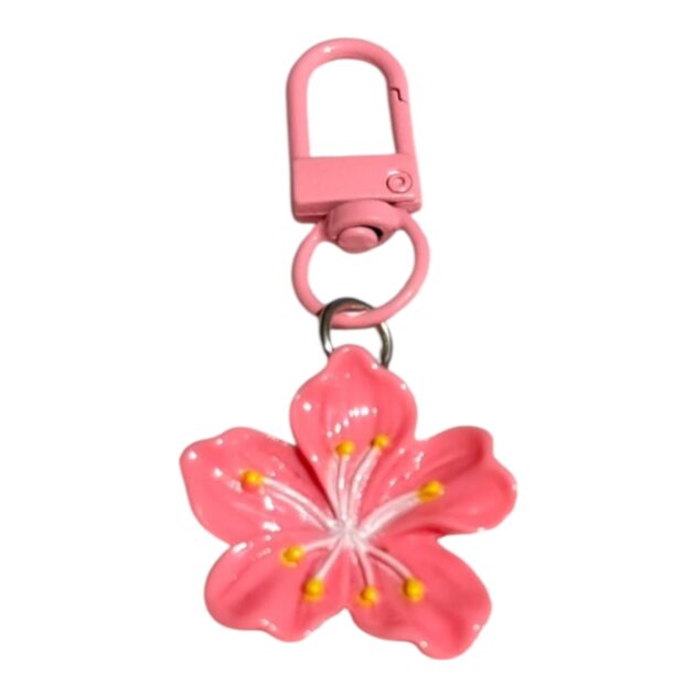 Llavero flor rosa