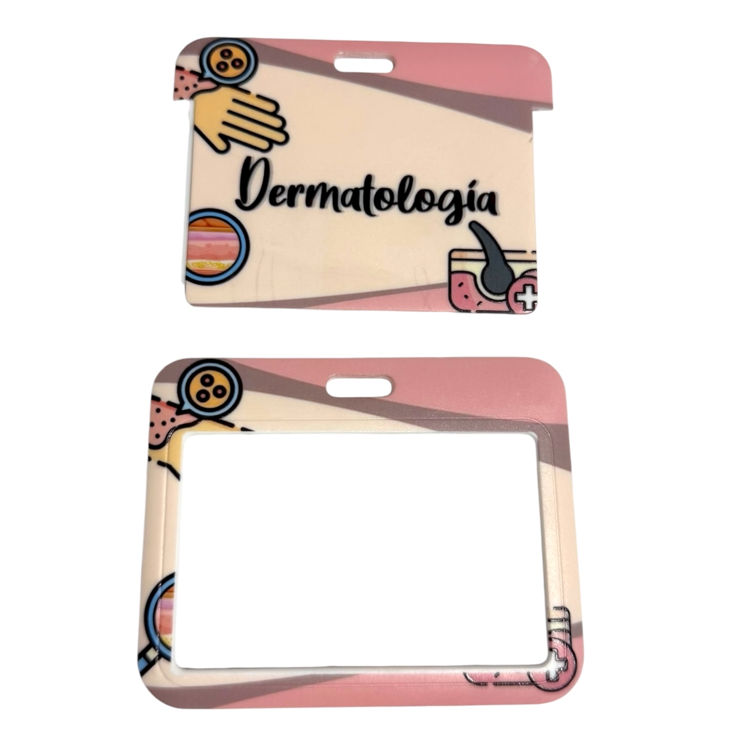 Portacarnet dermatologia rosa horizontal - Imagen 2