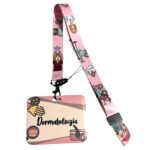 Portacarnet dermatologia rosa horizontal