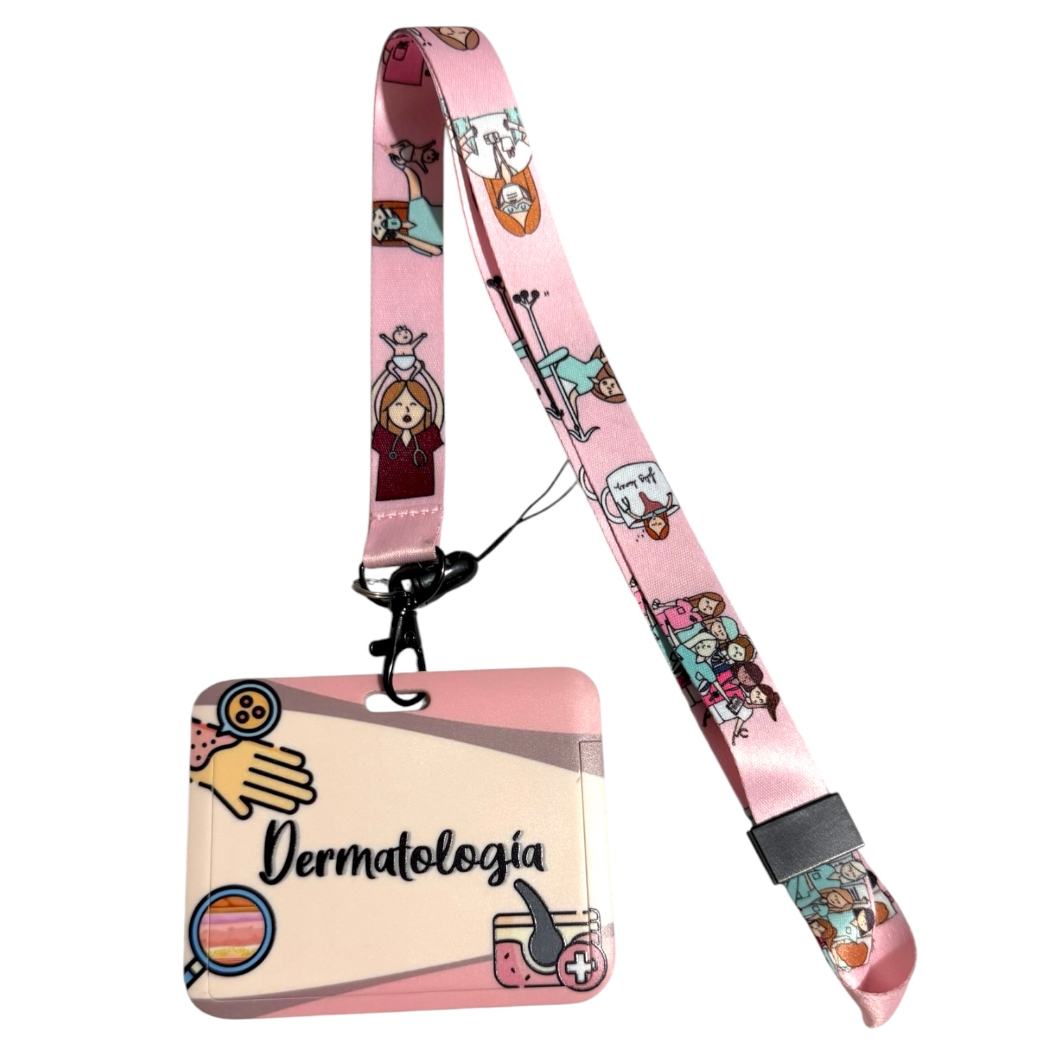 Portacarnet dermatologia rosa horizontal