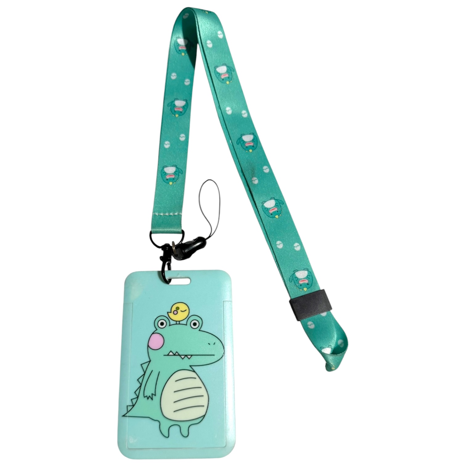 Portacarnet dinosaurio aguamarina