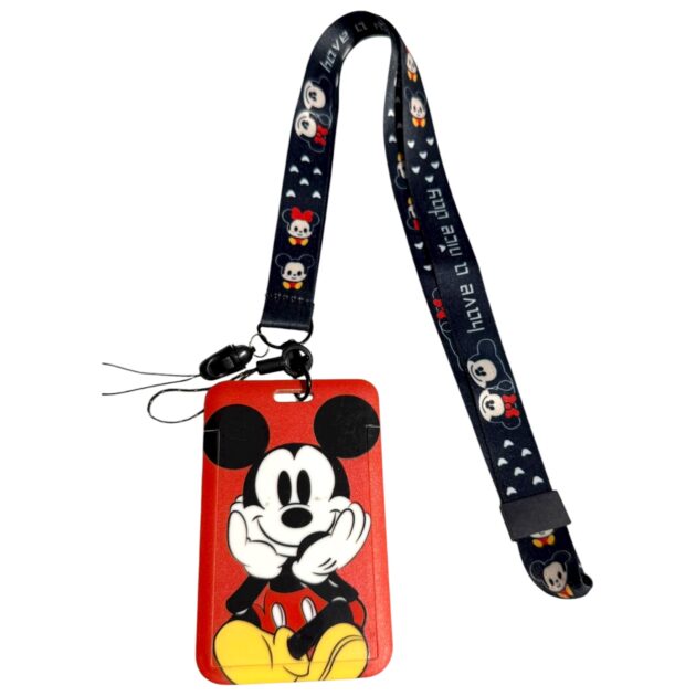 Portacarnet mickey sentado rojo negro