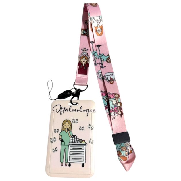 Portacarnet oftalmologia rosa