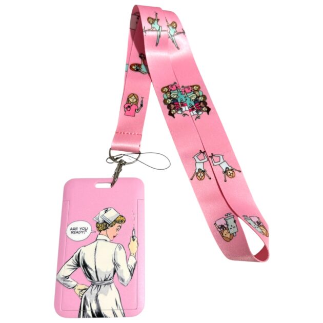 Portacarnet rosa enfermera comic