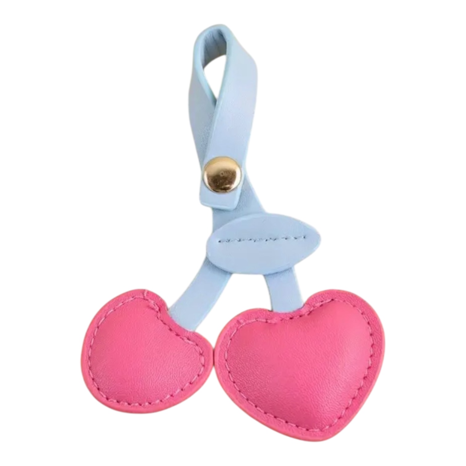 llavero cereza cuero Fucsia