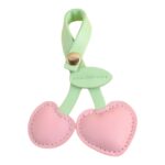 llavero cereza cuero Rosa