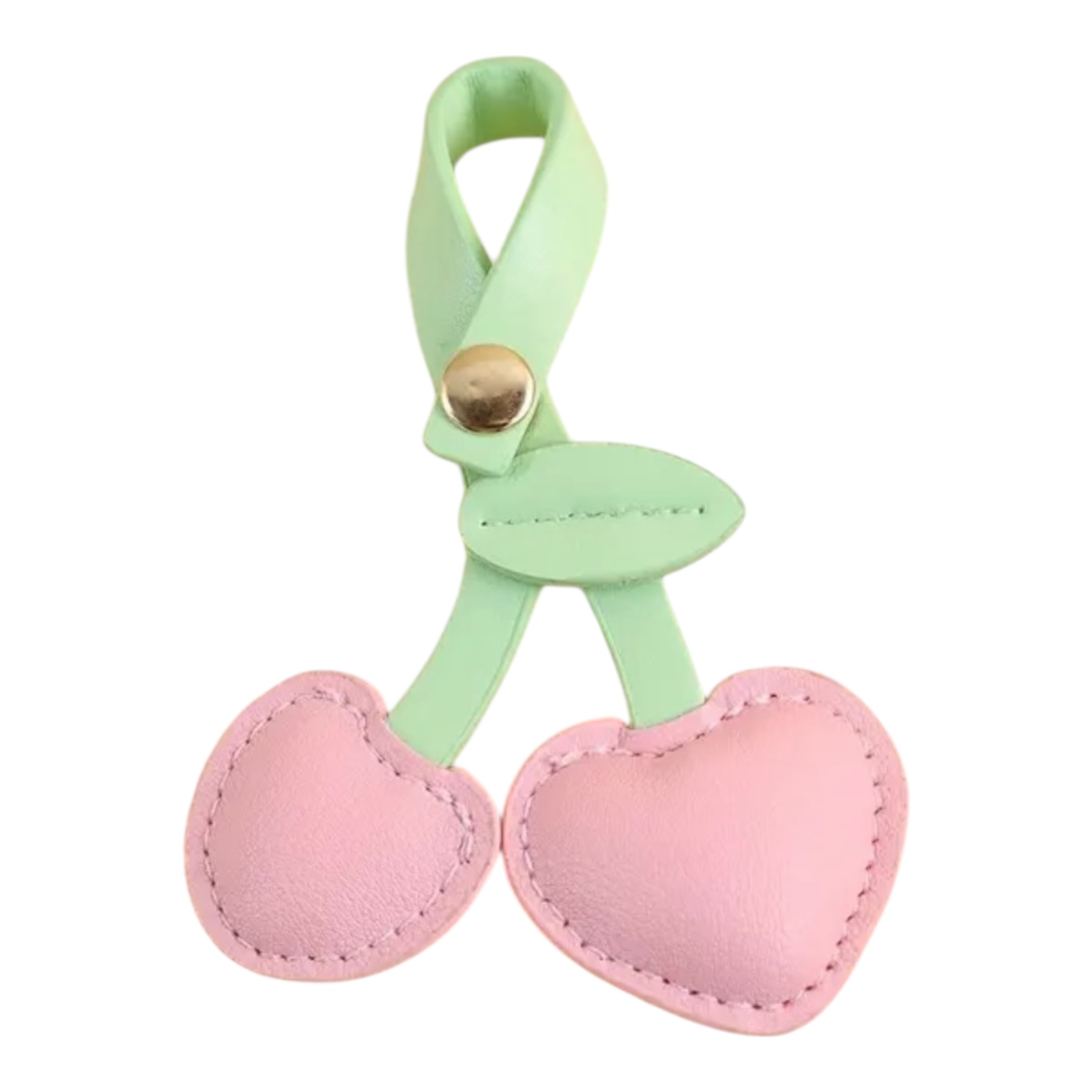 llavero cereza cuero Rosa