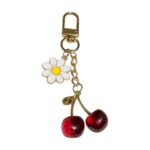llavero cereza flor vinotinto