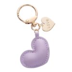 llavero corazon cuero lila