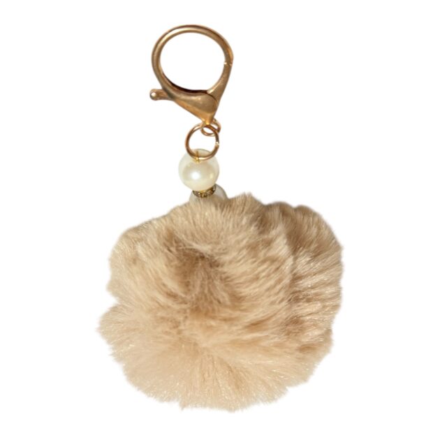 llavero de peluche grande Beige